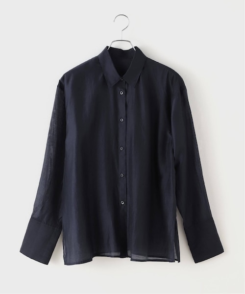 スピックアンドスパン　グロッシーロングシャツ シアーシャツ　長袖シャツ スピックアンドスパン グロッシーロングシャツ シアーシャツ