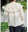 コットンラミーローンフリルブラウス