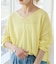 ペーパーヤーンVネックルーズプルオーバー
