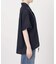 リネンブレンドハーフスリーブヘムギャザーシャツ