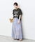 《別注カラー有》ne Quittez pas CottonVoile StripeSlant Panel Skirt*