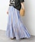 《別注カラー有》ne Quittez pas CottonVoile StripeSlant Panel Skirt*