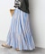 《別注カラー有》ne Quittez pas CottonVoile StripeSlant Panel Skirt*