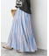 《別注カラー有》ne Quittez pas CottonVoile StripeSlant Panel Skirt*