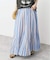《別注カラー有》ne Quittez pas CottonVoile StripeSlant Panel Skirt*