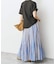 《別注カラー有》ne Quittez pas CottonVoile StripeSlant Panel Skirt*