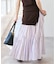 《別注カラー有》ne Quittez pas CottonVoile StripeSlant Panel Skirt*