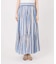 《別注カラー有》ne Quittez pas CottonVoile StripeSlant Panel Skirt*