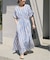 《WEB限定追加》ne Quittez pas Cotton Voile Stripe Waist Gather Dress