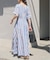 《WEB限定追加》ne Quittez pas Cotton Voile Stripe Waist Gather Dress