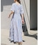 《WEB限定追加》ne Quittez pas Cotton Voile Stripe Waist Gather Dress
