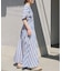 《WEB限定追加》ne Quittez pas Cotton Voile Stripe Waist Gather Dress
