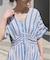 《WEB限定追加》ne Quittez pas Cotton Voile Stripe Waist Gather Dress