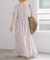《WEB限定追加》ne Quittez pas Cotton Voile Stripe Waist Gather Dress