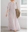 《WEB限定追加》ne Quittez pas Cotton Voile Stripe Waist Gather Dress