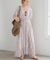 《WEB限定追加》ne Quittez pas Cotton Voile Stripe Waist Gather Dress
