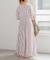 《WEB限定追加》ne Quittez pas Cotton Voile Stripe Waist Gather Dress
