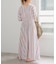 《WEB限定追加》ne Quittez pas Cotton Voile Stripe Waist Gather Dress