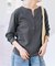 リネン混ヘンリーネックTシャツ