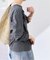 リネン混ヘンリーネックTシャツ