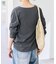 リネン混ヘンリーネックTシャツ