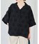 crinkle crinkle crinkle dot 3D embroidery open collar shirt