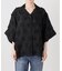 crinkle crinkle crinkle dot 3D embroidery open collar shirt