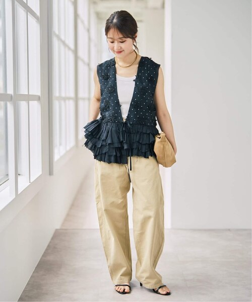 別注》crinkle crinkle crinkle Frill rayon shantung vest*｜スピック
