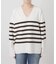 《WEB限定カラー有り》ボーダーVネックニットプルオーバー