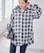 《別注》crinkle check frill collar shirts*