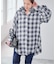 《別注》crinkle check frill collar shirts*
