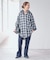 《別注》crinkle check frill collar shirts*