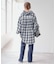 《別注》crinkle check frill collar shirts*