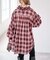 《別注》crinkle check frill collar shirts*
