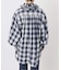 《別注》crinkle check frill collar shirts*