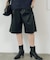 《手洗い可》フェイクレザーイージーハーフパンツ