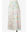 プリントプリーツ巻きスカート