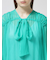 シルク ボウタイギャザーブラウス