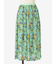 フラワー柄 タックフレアスカート