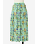 フラワー柄 タックフレアスカート