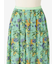 フラワー柄 タックフレアスカート