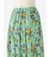 フラワー柄 タックフレアスカート