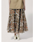 リネン プリント柄 フレアスカート