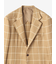 キャメル ウィンドーペン段返り3つボタンジャケット