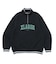 STRIPED RIB HALF ZIP SWEATSHIRT