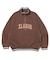 STRIPED RIB HALF ZIP SWEATSHIRT