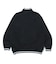 STRIPED RIB HALF ZIP SWEATSHIRT