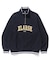 STRIPED RIB HALF ZIP SWEATSHIRT