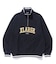 STRIPED RIB HALF ZIP SWEATSHIRT