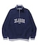 STRIPED RIB HALF ZIP SWEATSHIRT